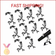 10 Pack 1.18-2 Inch Stage Truss Clamps, Hooks, Fit for 30-50 mm Pipe, Aluminum A