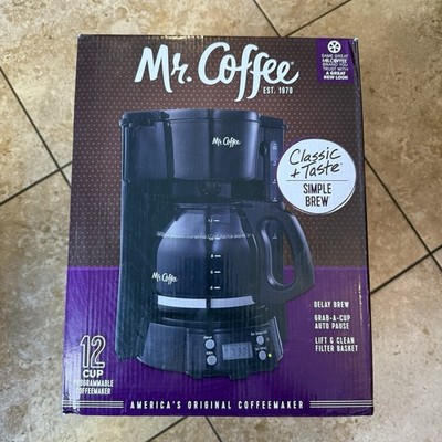 Mr. Coffee Programmable 12 Cup Coffee Maker - Black ~ New Sealed