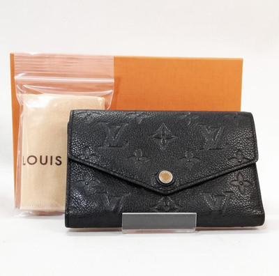 Louis Vuitton Monogram Empreinte Portefeuille Curieuse Geldbörse Schwarz mit Box