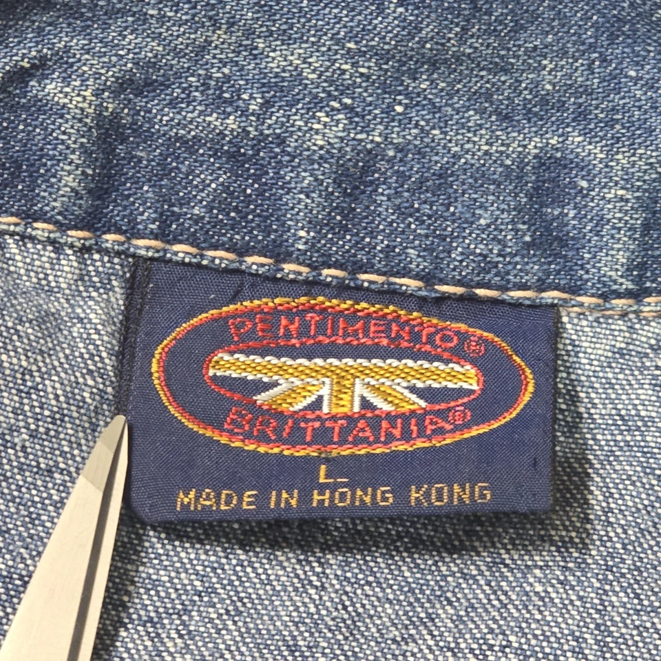 Chaqueta Denim Brittania Pentimento Azul Talla Grande Vintage Años 80 Camionero Foto 4 de 4
