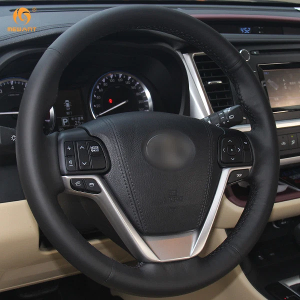 Cubierta de volante de cuero genuino para Toyota Highlander Sienna 2015-17 #FT36 Foto 3 de 4