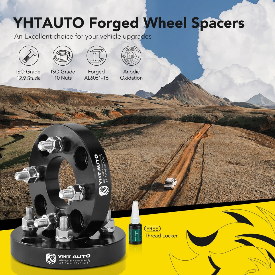 Adaptador de rueda 4 x 4,5" a 4x100 mm M12x1,5 67,1 mm 1" para Honda Toyota Ford Foto 2 de 4