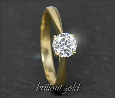 Brillant Damen Diamant Ring mit 0,76ct, Si; 14 Karat Gelbgold Verlobungsring - Bild 1 von 4
