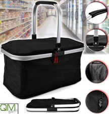 ALU EINKAUFSKORB 26 L klappbar Premium Faltkorb Tragekorb Picknick Korb QMBasic