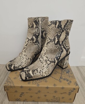 Free People Sienna Stiefelette Größe EU 40 UK 7 Moonlight Snake UVP 188£