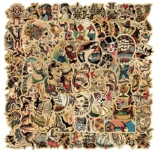 10pcs Stickers. American Trad. Tattoo Decal Scrapbooking Journaling Diary