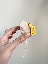 Steiff Germany Woolen White Mouse Wool Pom Poms Vintage Stuffed Animals