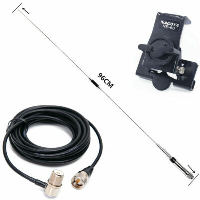 Nagoya NL-770R 144/430MHz Dual Band Antennas RB-66 Base Clip 5M Cable Ham Radios