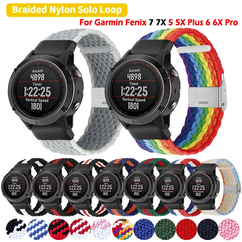 Elastic Nylon Watch Band For Garmin Fenix 3 5 5X 6 6X Pro 7 7X