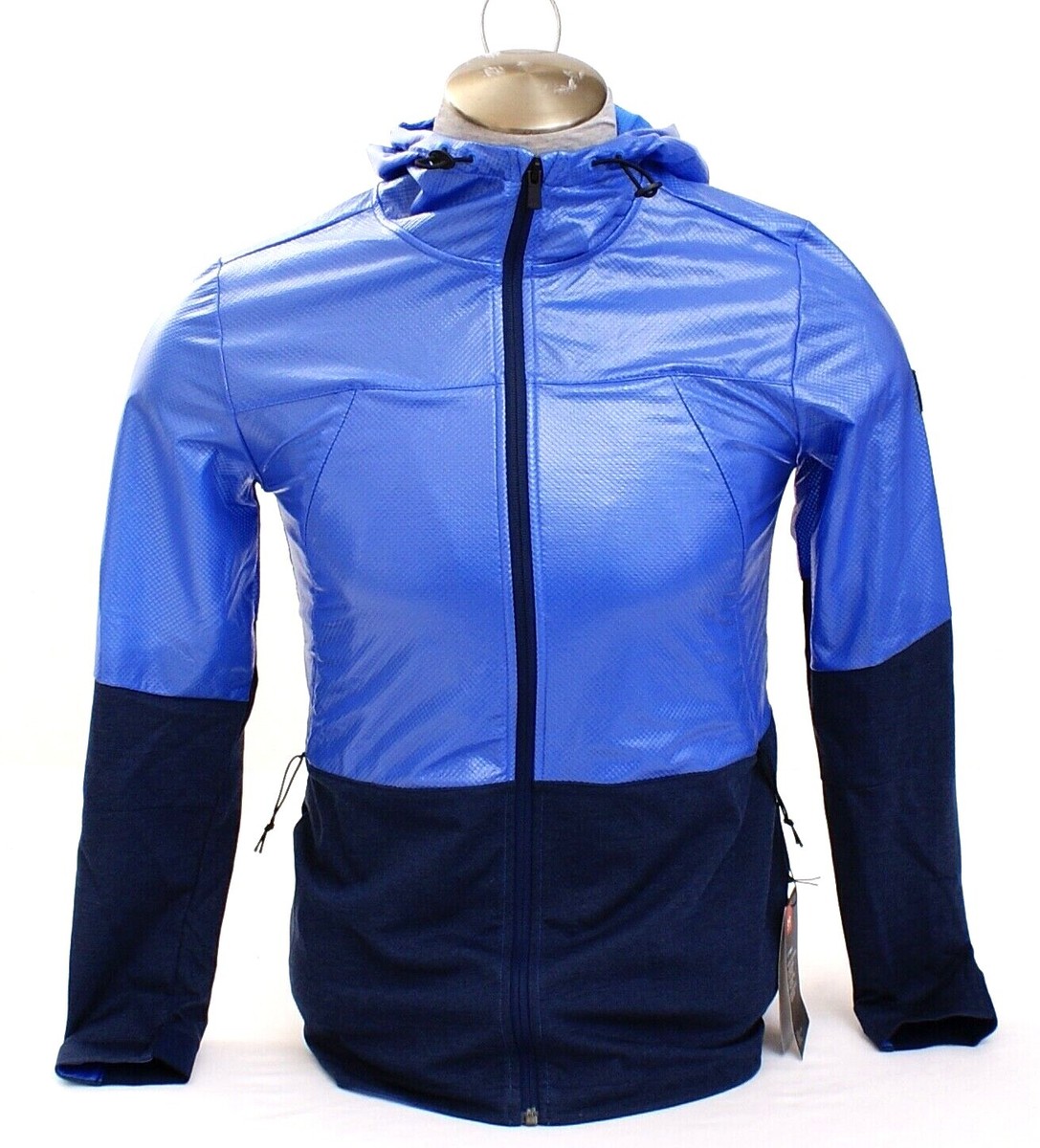 Under Armour Blue UA Hybrid Full Zip Windbreaker Hoodie Men's NWT
