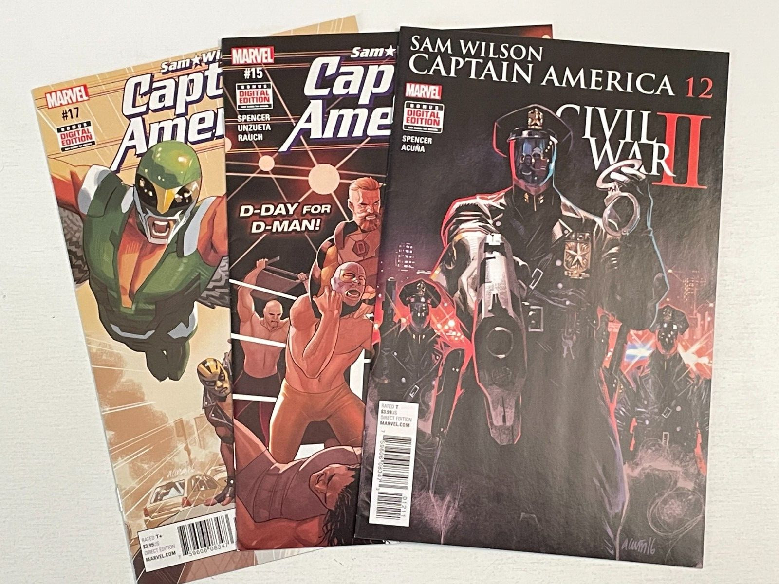 Marvel Comics SAM WILSON CAPTAIN AMERICA 3 BOOK LOT 12 15 17 CIVIL WAR VFNM 2015
