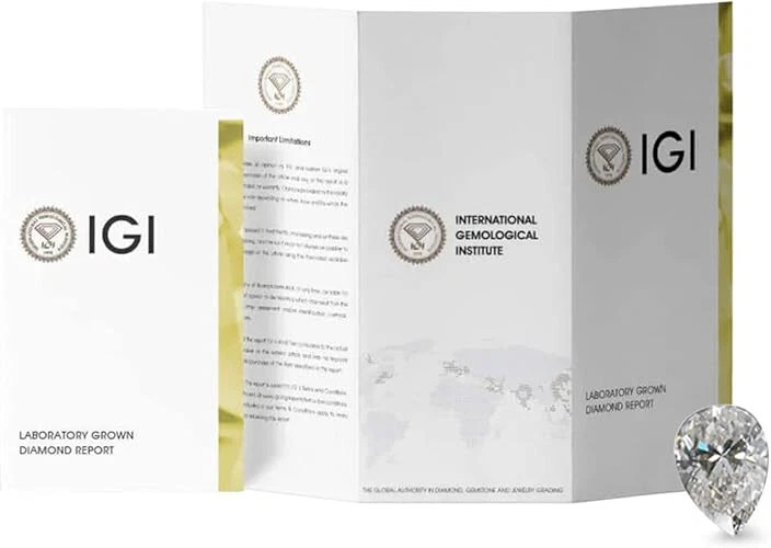 IGI Certified Laser Inscribed Loose Pear Brillant Cut Lab Grown Diamond(0.50ct) - Image 3 of 3