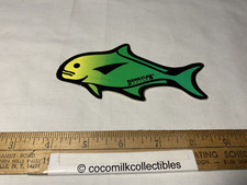 Vintage Sticker or Decal Hawaiian Style Clothes Sports Wear Water Green Shark