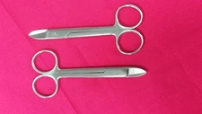 2 EACH PREMIUM GRADE DENTAL CROWN SCISSORS CURVED 10.5CM, CVD SERRATED