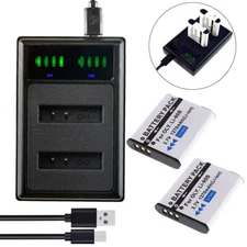 2x Battery for Olympus Li-90b / Li92b  | 1065140 90105 90309 + LCD Dual Charger