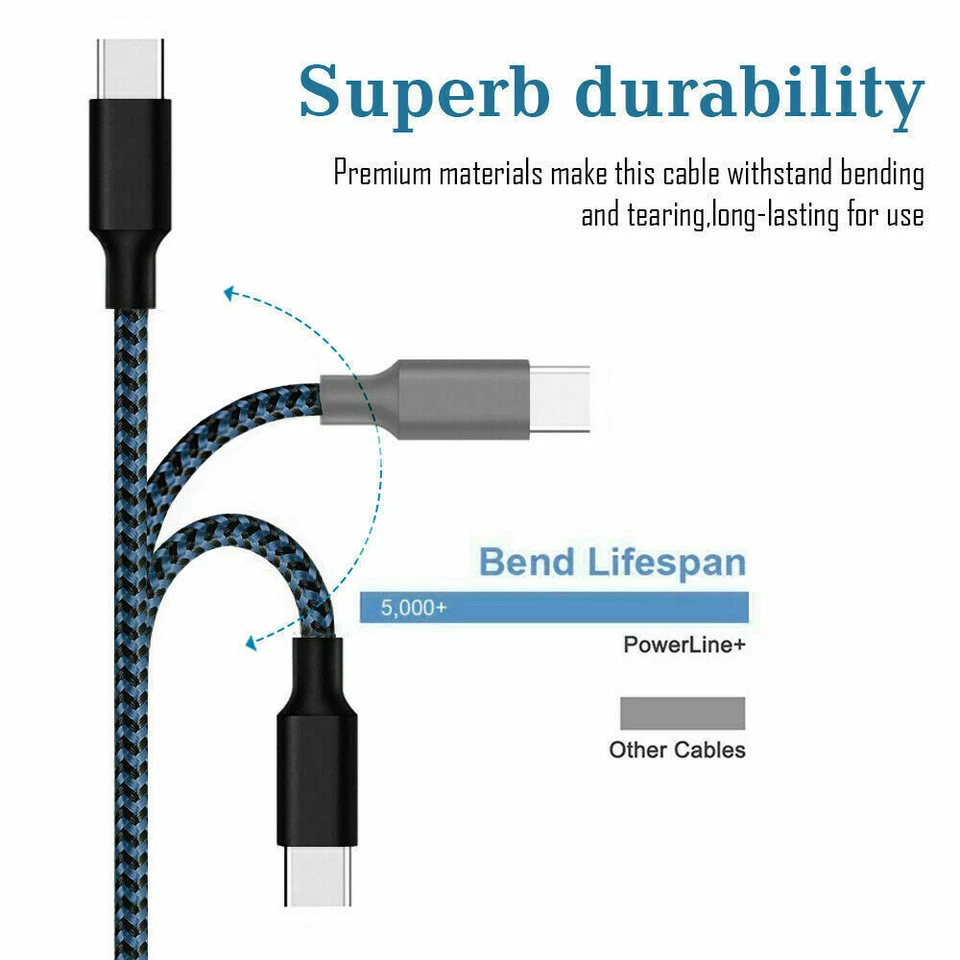 Heavy Duty Charging Phone Type C Micro USB Cable For Android LG Samsung Charger  - Image 3 of 4