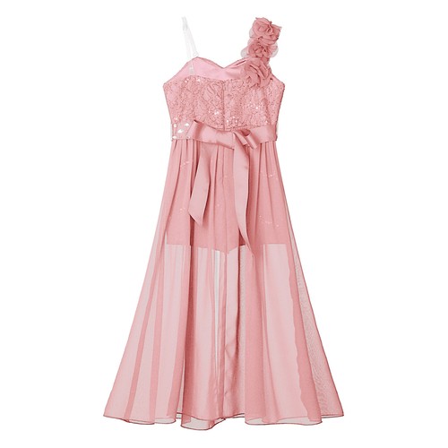 Kids Girls Sequin Pageant Prom Ball Gowns High Low Chiffon Wedding Party Dress - Picture 36 of 78