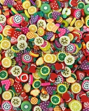 10 Grams Mixed Fruit Clay Slices, Non Edible Fruit Sprinkle Mix, Polymer Clay