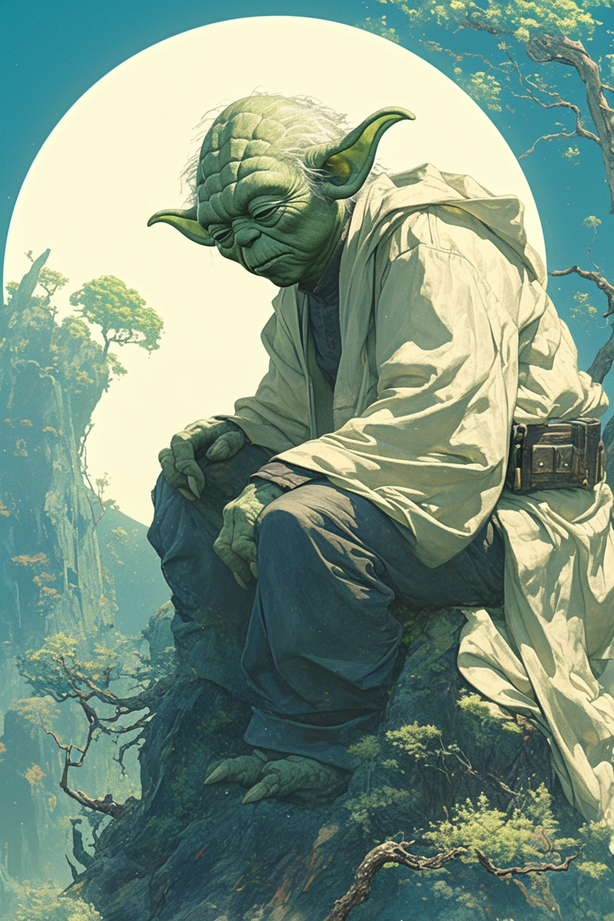 YODA II Limited Edition Star Wars Fine Art Print 13x19 Jedi Lightsaber 1 of 30