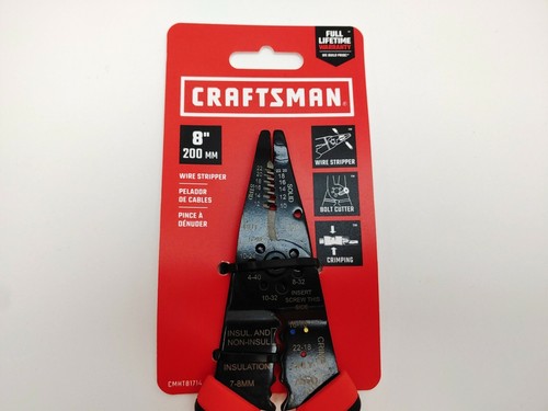 Craftsman 8" Wire Strippers Stripper Pliers Crimping Cutting Electrical Wire FS - Picture 4 of 8