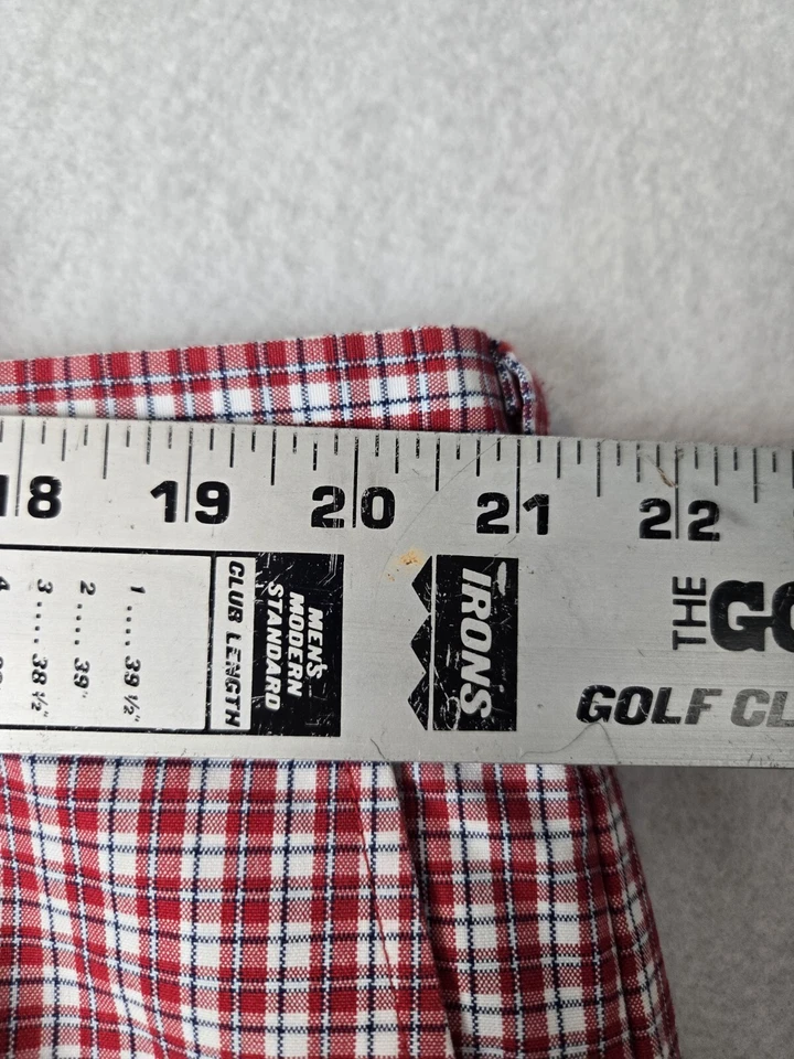 Pantalones Cortos Roundtree Yorke Etiqueta Dorada a Cuadros Para Hombre Talla 42 Algodón Rojo Foto 3 de 4