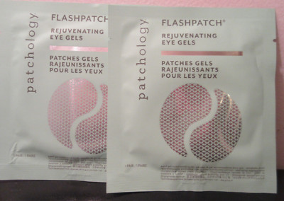 2 Pair Patchology Flashpatch Rejuvenating Eye Gels LOOK GOOD & HELP DOGS