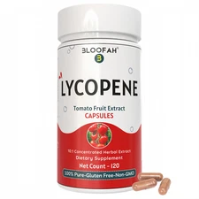 Bloofah Lycopene Supplement 500mg - Pure  Tomato Fruit Extract 10:1 | 120 Count