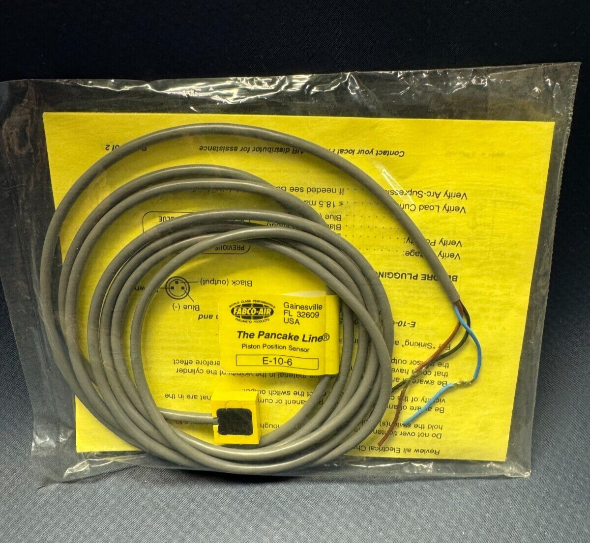 Fabco-Air - E-10-6 -Piston Position Sensor - Hall Effect with LED - New