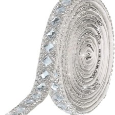 4yards Self Adhesive Rhinestone Ribbons Strips Diamond Stickers Glitter Bling