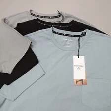 Kenneth Cole Tech Short Sleeve Pocket T-Shirt Cotton Stretch Wicking UPF 50+