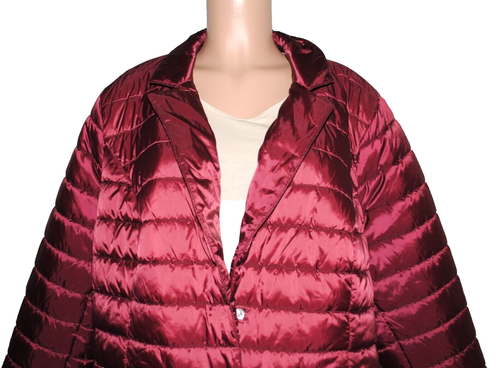 Susan Graver Quilted Blazer Jacket In Prints & Solids,Dark Cherry 2X (see condi) - Picture 3 of 6