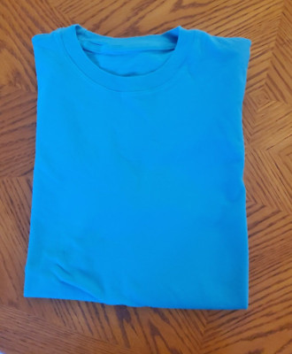 MARKS & SPENCER 100% COTTON TEE-SIZE 8-TORQUOISE-CREW NECK-SHORT SLEEVES-**NEW**