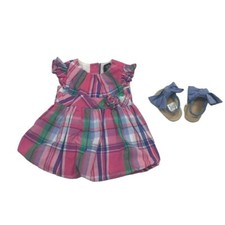 Baby Girl Plaid Dress with Shoes #1195