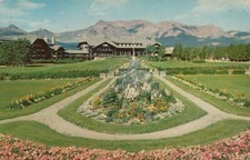 Spectacular Gardens Glacier Park Lodge Montana Posted Vintage Chrome Post Card