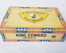 Vintage King Edward the Seventh Cigar Box ~ 6 Cent Retail ~ Invincible Mild 
