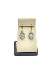 Sterling Silver 925 Gold-Plated Rock Crystal Quartz Earrings 9g
