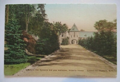 Rare 1908? Valeria Croton-on-Hudson Westchester New York Handcolored Post Card
