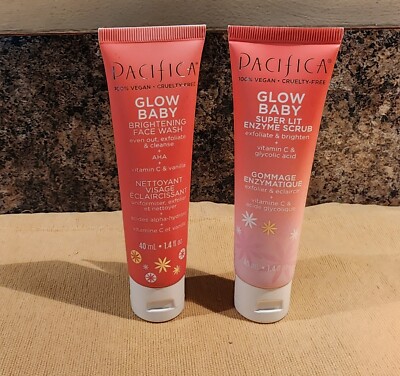 Pacifica Glow Baby 2-Lot Face Wash & Enzyme Scrub 1.4 oz Each - Pls Read