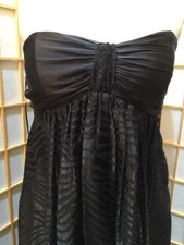 Express Strapless Cocktail Party Little Black Dress Sheer Lining Silk Size 6