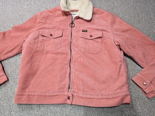 Wrangler Women's Pink Corduroy Sherpa Borg Lined Carpenter Trucker Jacket - M - Picture 4 of 18