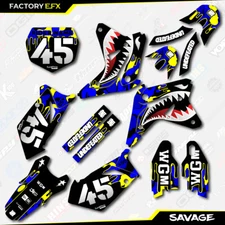 Blue & Yellow Savage Camo Graphics Kit fits Suzuki RMZ450 2007 RMZ 450 Decals