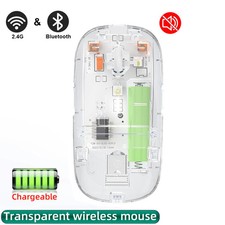 Bluetooth Mouse 2.4G Wireless Mouse Dual-Mode Transparent Mouse 1600 DPI Silent