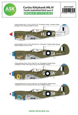 Art Scale Kit 200-D72007 - 1:72 Curtiss Kittyhawk Mk.IV Pacific battlefield RAAF