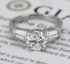 GIA Certified Platinum 2.25ct I/SI1 Round Brilliant Cut Diamond Engagement Ring