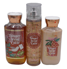 Bath  Body Works GINGERBREAD LATTE BODY MIST SHOWER GEL LOTION 3 Piece Set