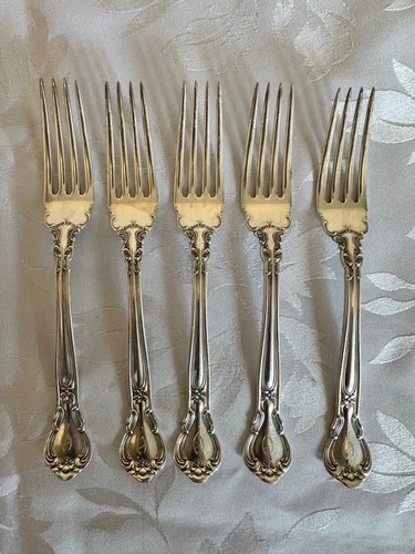 Chantilly by Gorham – Sterling Silver Dinner Forks (Set of 5) – Vintage – 305g