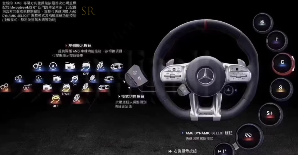 Se adapta a Benz AMG Modelo A/B/C/CLA/GLA/GLB/GLC/GLE/GLS/G-AMG OLED Perilla Volante Foto 4 de 4