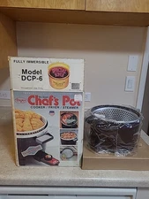 Dazey Chef's Pot 6qt 6 Quart Cooker Deep Fryer Steamer Daddy Immersible New Open