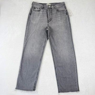 Etica Denim Jean Size 32 Tyler High Rise Straight Raw Hem Leg Opening 29  Inseam