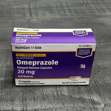 HealthCareAisle Omeprazole 20 mg, 42 Delayed-Release Capsules - Acid Reducer, Tr